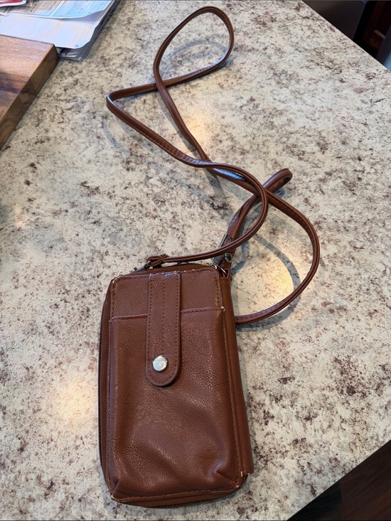 Handbags - Brown Crossbody Phone Wristlet